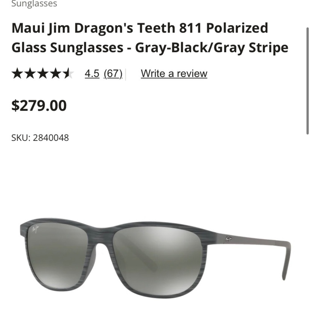 Maui Jim Dragon’s Teeth Polarized Sunglasses Gray/Black